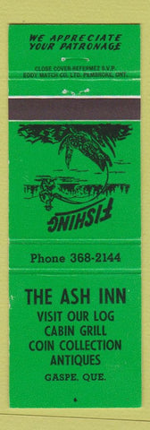 Matchbook Cover - Ash Inn Gaspe QC