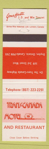 Matchbook Cover - Trans Canada Motel Restaurant Dryden ON WEAR