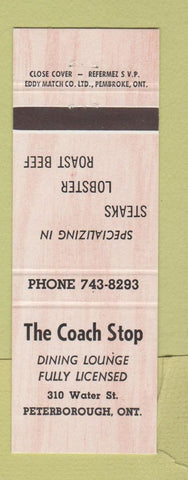 Matchbook Cover - Coach Stop Restaurant Peterborough ON
