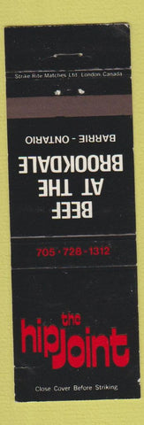 Matchbook Cover - The Hip Joint Beef at Brookdale Barrie ON