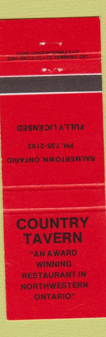 Matchbook Cover - Country Tavern Balmertown ON