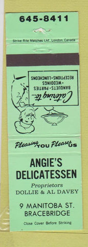 Matchbook Cover - Angie's Deli Bracebridge ON WORN