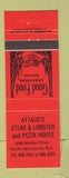Matchbook Cover - Attalo's Steak Lobster Pizza North Vancouver BC