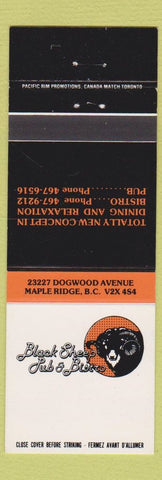 Matchbook Cover - Black Sheep Pub Bistro Maple Ridge BC
