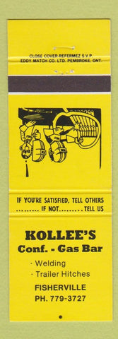 Matchbook Cover - Kollee's Gas Bar Fisherville ON