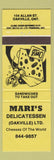 Matchbook Cover - Mari's Deli Oakville ON mouse cheese