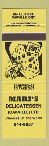 Matchbook Cover - Mari's Deli Oakville ON mouse cheese