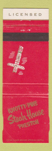 Matchbook Cover - Knotty Pine Steak House Preston ON totem
