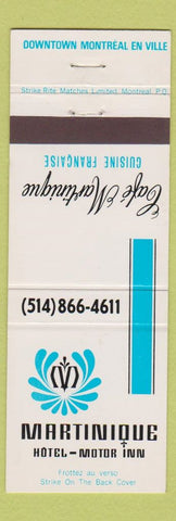 Matchbook Cover - Martinique Hotel Montreal QC #2