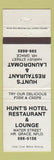 Matchbook Cover - Hunt's Hotel Harbour Grace NF WEAR