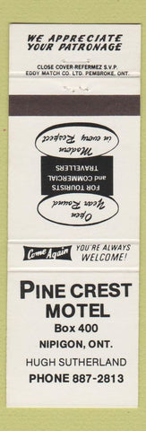 Matchbook Cover - Pine Crest Motel Nipigon ON