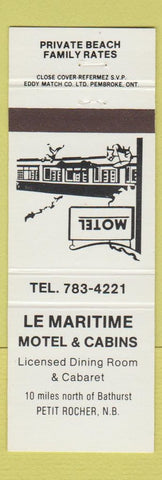 Matchbook Cover - Le Maritime Motel Cabins Petit Rocher NB