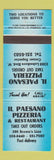 Matchbook Cover - Il Paesano Pizza Toronto? ON BLUE