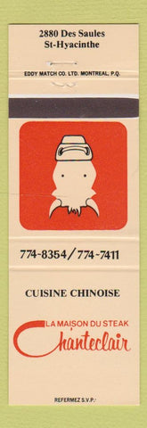 Matchbook Cover - Le Maison Du Steak Chanteclair St Hyacinthe QC