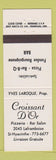 Matchbook Cover - Croissant D Or Pizza St Hyacinthe QC