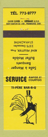 Matchbook Cover - Ti Pere BBQ St Hyacinthe QC