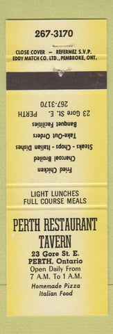 Matchbook Cover - Perth Tavern Restaurant ON YELLOW
