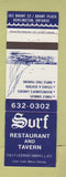 Matchbook Cover - Surf Restaurant Tavern Burlington ON