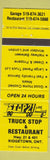 Matchbook Cover - Stop 21 Truck Stop Ridgetown ON
