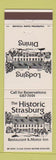 Matchbook Cover - Historic Strasburg Motor Inn PA