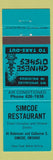 Matchbook Cover - Simcoe Restaurant ON Chinese