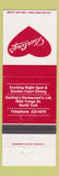 Matchbook Cover - Darling's North York ON