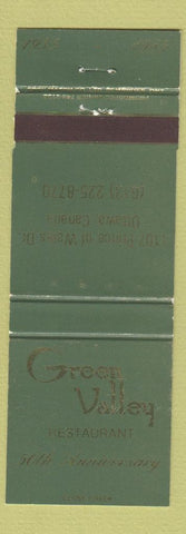 Matchbook Cover - Green Valley Restaurant Ottawa ON 1985 WEAR