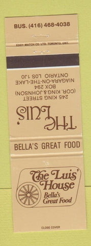 Matchbook Cover - The Luis' House Niagara on the Lake ON