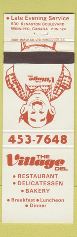 Matchbook Cover - The Village Del Restaurant Winnipeg MB
