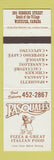Matchbook Cover - Pasquale's Pizza Italian Winnipeg MB