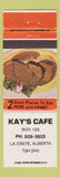 Matchbook Cover - Kay's Cafe LA Crete AB
