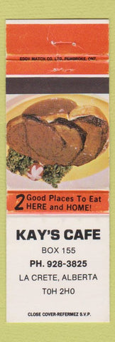 Matchbook Cover - Kay's Cafe LA Crete AB