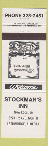 Matchbook Cover - Stockman's Inn Lethbridge AB