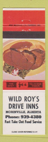 Matchbook Cover - Wild Roy's Drive Inns Morinville AB