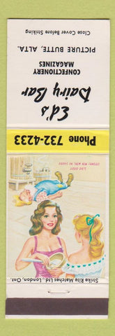 Matchbook Cover - Ed's Dairy Bar Picture Butte AB hillbilly