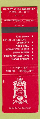 Matchbook Cover - Spain Granada Inn Red Deer AB