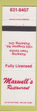 Matchbook Cover - Maxwell's Restaurant Pickering ON
