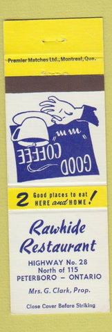 Matchbook Cover - Rawhide Restaurant Peterboro ON