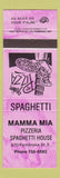 Matchbook Cover - Mamma Mia Pizza Pembroke ON PURPLE