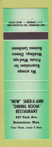 Matchbook Cover - New Sher E Ann Restaurant Beausejour MB