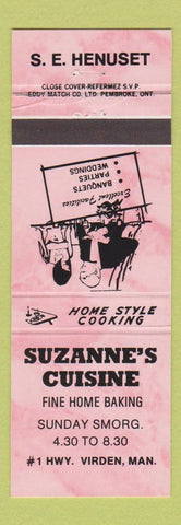 Matchbook Cover - Suzanne's Restaurant Virden MB PINK