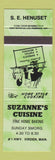 Matchbook Cover - Suzanne's Restaurant Virden MB GREEN