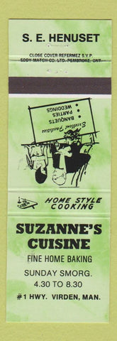 Matchbook Cover - Suzanne's Restaurant Virden MB GREEN