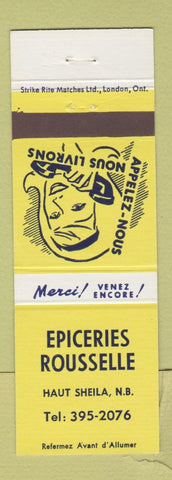 Matchbook Cover - Epiceries Rousselle Haut Sheila NB