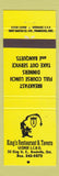 Matchbook Cover - King's Restaurant Tavern Brockville ON YELLOW