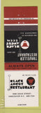 Matchbook Cover - Black aNgus Restaurant Vancouver BC