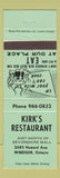 Matchbook Cover - Kirk's Restaurant Windsor ON