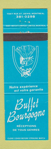 Matchbook Cover - Buffet Bourgogne Montreal QC WEAR
