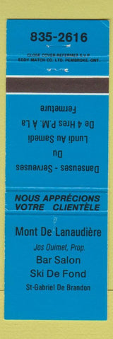 Matchbook Cover - Mont De Lanaudiere ST Gabriel De Brandon QC