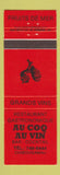 Matchbook Cover - Au Coq Au Vin Chibougamau QC